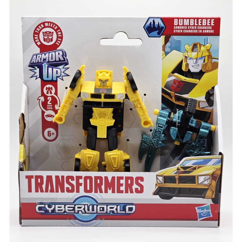 New!! Transformers CYBERWORLD Armored Cyber Changers Bumblebee Action Figure